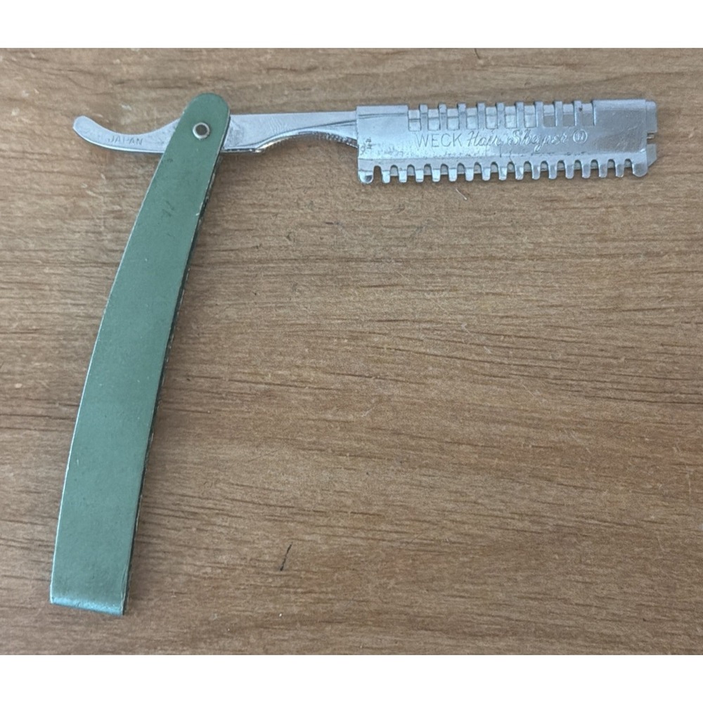 Vintage Green WECK Stainless Steel Folding Hair Shaper Razor Trimmer Cutter